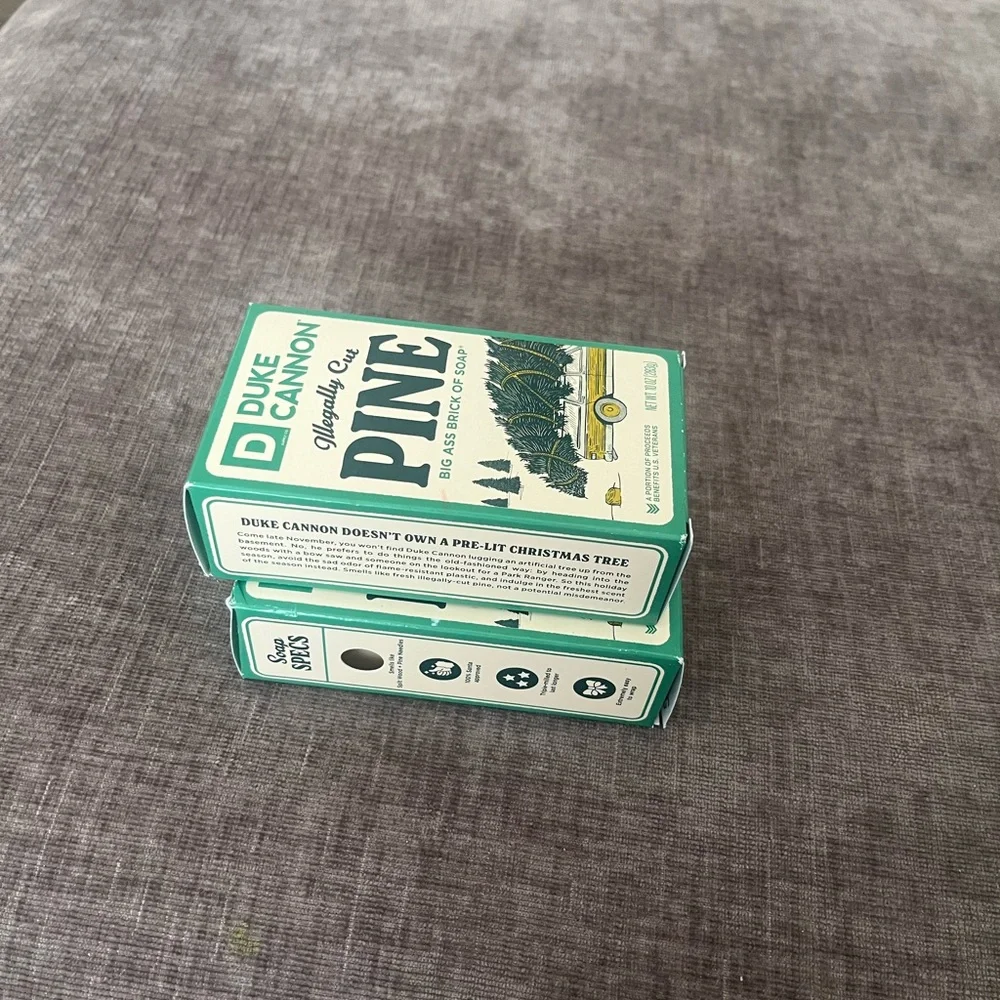 X2 Duke Cannon Bar Soap Illegally Cut Pine 10oz Each USA Made‎ - Picture 2 of 3